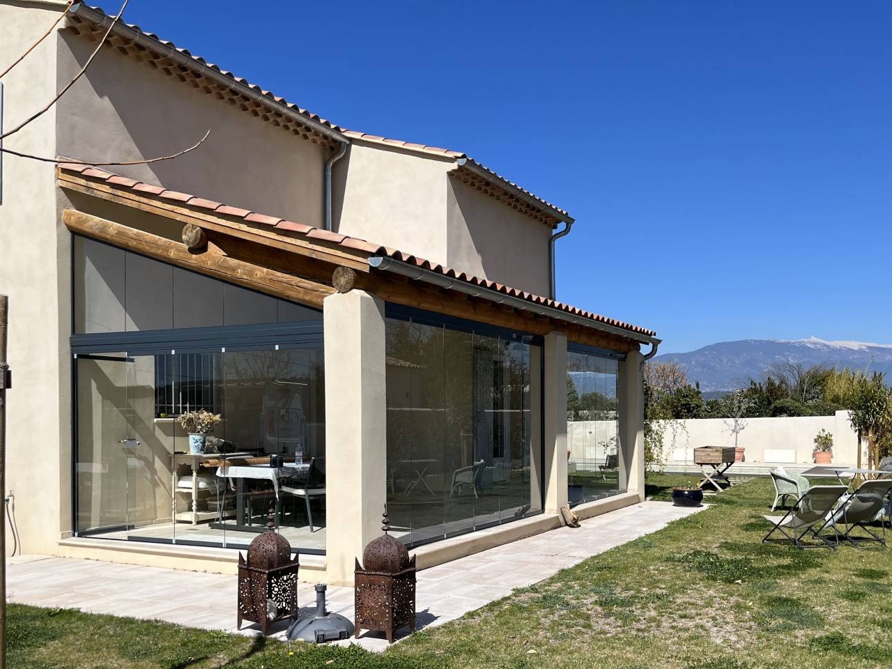 Fermeture de terrasse en verre à Mazan près d'Avignon